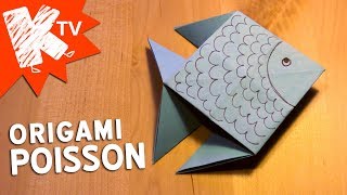 Poisson en papier  origami facile [upl. by Grantham]