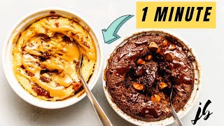 Keto Mug Cakes  Chocolate and Peanut Butter [upl. by Dekeles]