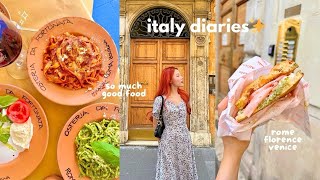 6 days in italy 🇮🇹 everything we ate 🍝 exploring markets sunset views ✨ rome florence  venice [upl. by Rolyat584]