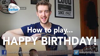 Happy Birthday EASY Guitar Tutorial How to play [upl. by Browne]