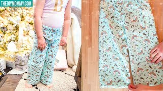 How to Sew Pajama Pants for Kids  FREE PATTERN [upl. by Lakim]