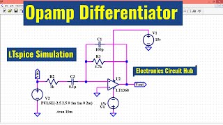 LTSpice Opamp differentiator simulation  Opamp Differentiator Design amp Simulation [upl. by Arua]