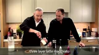 aerolatte  milk frother makes three layer caffè latte macchiato [upl. by Ngo]