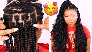 HAIR PARTING METHOD For Box Braids Knotless Box Braids Technique [upl. by Olivie293]