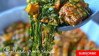 Jinsi ya Kupika Mboga za Majani Za Nyama Collard Green Recipe with English Subtitles [upl. by Yelmene]