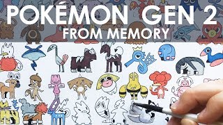 DRAWING ALL POKEMON FROM MEMORY GEN 2 [upl. by Nalhsa]