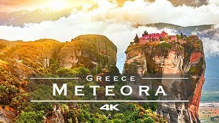 Meteora Monasteries Greece 🇬🇷  by drone 4K [upl. by Johen]