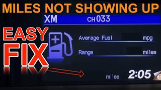 Honda Civic 2012 Does Not Display Odometer Average Fuel Range HOW TO FIX [upl. by Fairlie643]