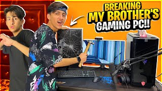 Breaking My Brothers 3 Lakh Gaming Pc Epic Reaction😂 Crying Moment  As Gaming  Garena Free Fire [upl. by Karlotte]