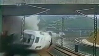 Caught on Tape Deadly Train Crash in Spain [upl. by Soiritos]