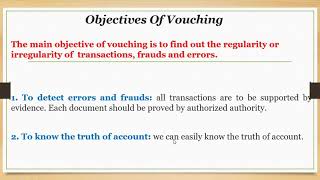 OBJECTIVES OF VOUCHING [upl. by Cristiona]