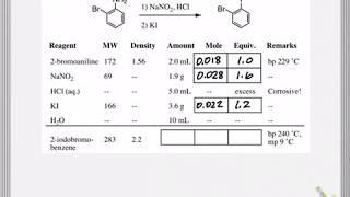 Reagent Table Calculations for Organic Chemistry Lab [upl. by Coleville226]