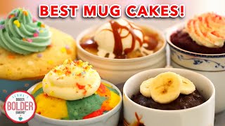 1Minute Microwave Mug Cake Recipes 5 AMAZING Flavors [upl. by Esinehs]