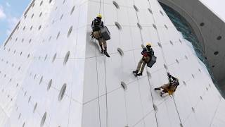 Rope Access and High Level Facade Cleaning by Isnaad [upl. by Buonomo220]