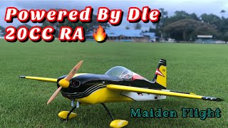 Pilot RC Laser 67quot Powered by Dle 20ra Build Setup and Maiden Flight [upl. by Erdreid]