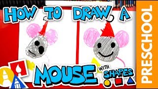 Drawing A Christmas Mouse Using Shapes  Preschool [upl. by Ariday880]