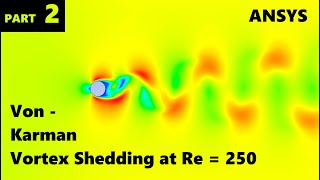 Flow over a Cylinder  Vortex Shedding ANSYS Fluent tutorial  Part 2 [upl. by Joellen]