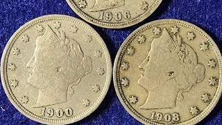 Value of 1900 1906 1908 V Nickels [upl. by Etnovad]