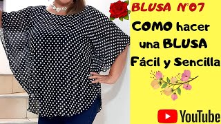 COMO HACER UNA BLUSA FÁCIL Y BONITA  PASO A PASO [upl. by Crista]