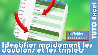 Comment identifier les doublons et triplets automatiquement sur Excel [upl. by Ssitruc]