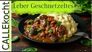 Lebergeschnetzeltes in ApfelZwiebelsoße Das Pfannen  Rezept [upl. by Anurag374]