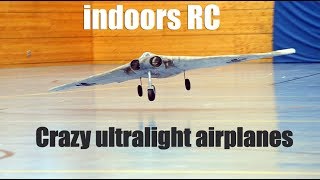 Crazy indoors ultralight RC airplanes and the new Eachine E58 [upl. by Neelcaj386]