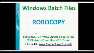 robocopy in commands  batch file with robocopy  robocopy tutorial [upl. by Enilamme]