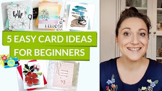 5 Easy Card Making Ideas for Beginners [upl. by Naylor249]