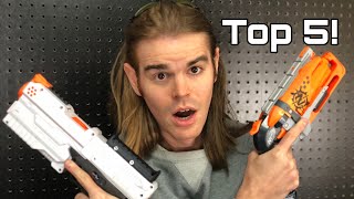 NERF TOP 5 BEST Nerf PISTOLS Of All Time [upl. by Hatokad]