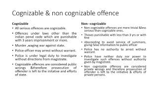 Cognizable amp non cognizable offence [upl. by Fredette]