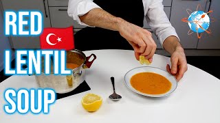 HEALTHY HIGH PROTEIN Red Lentil Soup  Turkish Mercimek Corbasi  Vegan Recipe [upl. by Rennug]