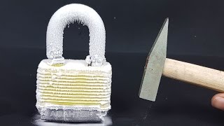 Science Experiment LIQUID NITROGEN vs LOCK [upl. by Eesdnil738]