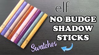 NEW elf No Budge Shadow Sticks  Swatches amp Review [upl. by Cherianne]