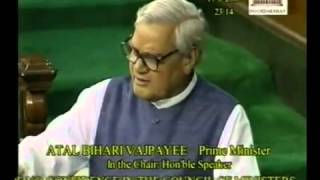 Shri Atal Bihari Vajpayee responding to Sonia Gandhi in parliament [upl. by Evered]