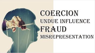 Coercion Undue Influence Fraud Misrepresentation  Indian Contract Act 1872  Law Guru [upl. by Strickland]