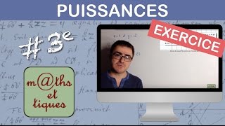 EXERCICE  Effectuer des calculs de puissances  Troisième [upl. by Bridges]