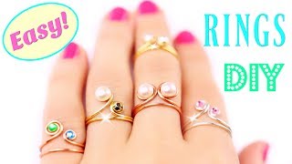 5 DIY Rings EASY amp Adjustable How To Make a Ring  Easy Diy Rings [upl. by Desiree]