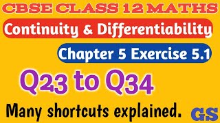 Chapter 5  Exercise 51 Q23 to Q34  Continuity amp Differentiability  CBSE Class 12 Maths Tamil [upl. by Tnomal]