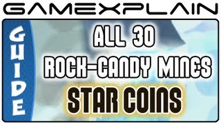 New Super Mario Bros U  All RockCandy Mines Star Coins 30 amp Secret Exits Guide amp Walkthrough [upl. by Tombaugh46]