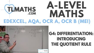 ALevel Maths G416 Differentiation Introducing the Quotient Rule [upl. by Florette]