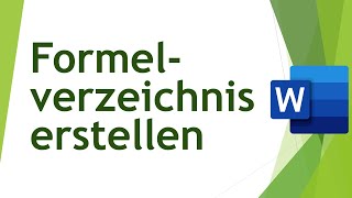 Formelverzeichnis in Word erstellen  Abschlussarbeiten schreiben 16 [upl. by Oinota336]