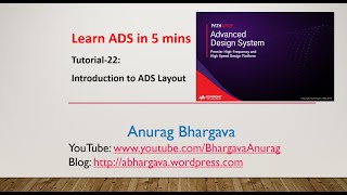 Tutorial22 Introduction to ADS Layout [upl. by Adnamaa]