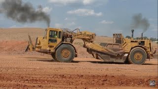 CAT 627F Earth Moving Scrapers Working [upl. by Gemoets536]