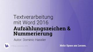 Word 2016365 Aufzählung amp Nummerierung [upl. by Almat]