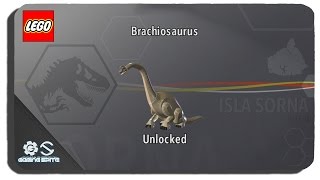 Lego Jurassic World  How to Unlock Brachiosaurus Dinosaur Character Location [upl. by Anol]