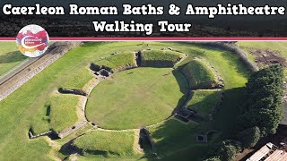 CAERLEON ROMAN BATHS amp AMPHITHEATRE WALES  Walking Tour  Pinned on Places [upl. by Adnamma]