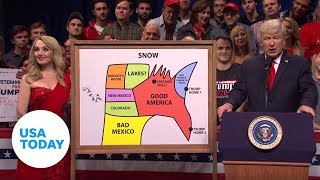 SNL jabs Trump supporters as Alec Baldwin returns  USA TODAY [upl. by Tarr]