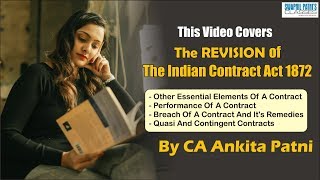 CA Foundation  The Indian Contract Act 1872 Revision by CA Ankita Patni [upl. by Nilcaj]