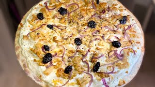 RECETTE  PIZZA BASE CRÈME FRAÎCHE COMME AU RESTAURANT [upl. by Emsmus931]