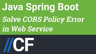 Java Spring Boot  REST Web Service  Security  CORS Policy Configuration  Allow All  Fix [upl. by Medor]